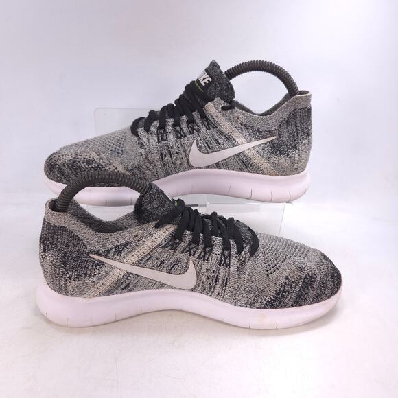 Nike Free RN Flyknit Athletic Training Shoe Womens Size 7 880844-003 Gray Black - Picture 5 of 10